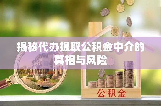 治多揭秘代办提取公积金中介的真相与风险