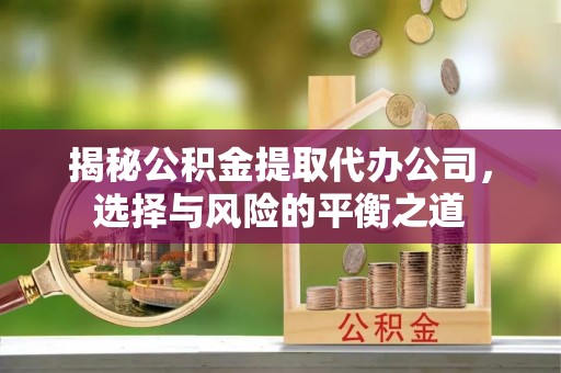 治多揭秘公积金提取代办公司，选择与风险的平衡之道