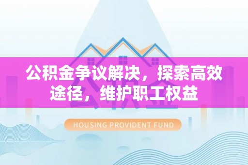 治多公积金争议解决，探索高效途径，维护职工权益