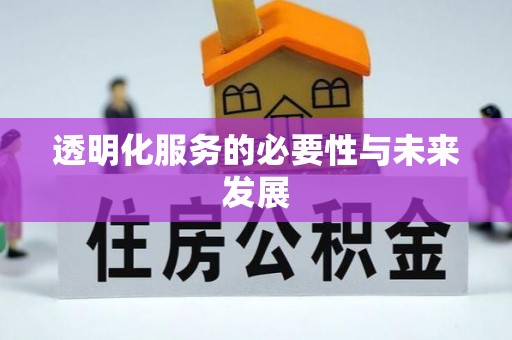 治多透明化服务的必要性与未来发展